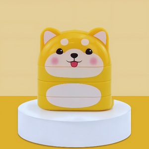 Carimbo personalizado com nome infantil – modelo cachorro para marcar roupa e material escolar