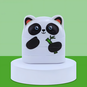 Carimbo personalizado infantil com nome – modelo panda para roupas e material escolar